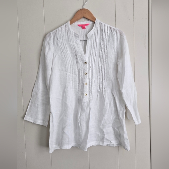 Lilly Pulitzer Tops - Lilly Pulitzer White Tunic-Sizs XS